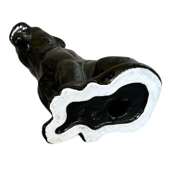 Hand Painted Large 1960s Italian Ceramic Black Panther Sculpture - Picture 9 of 10